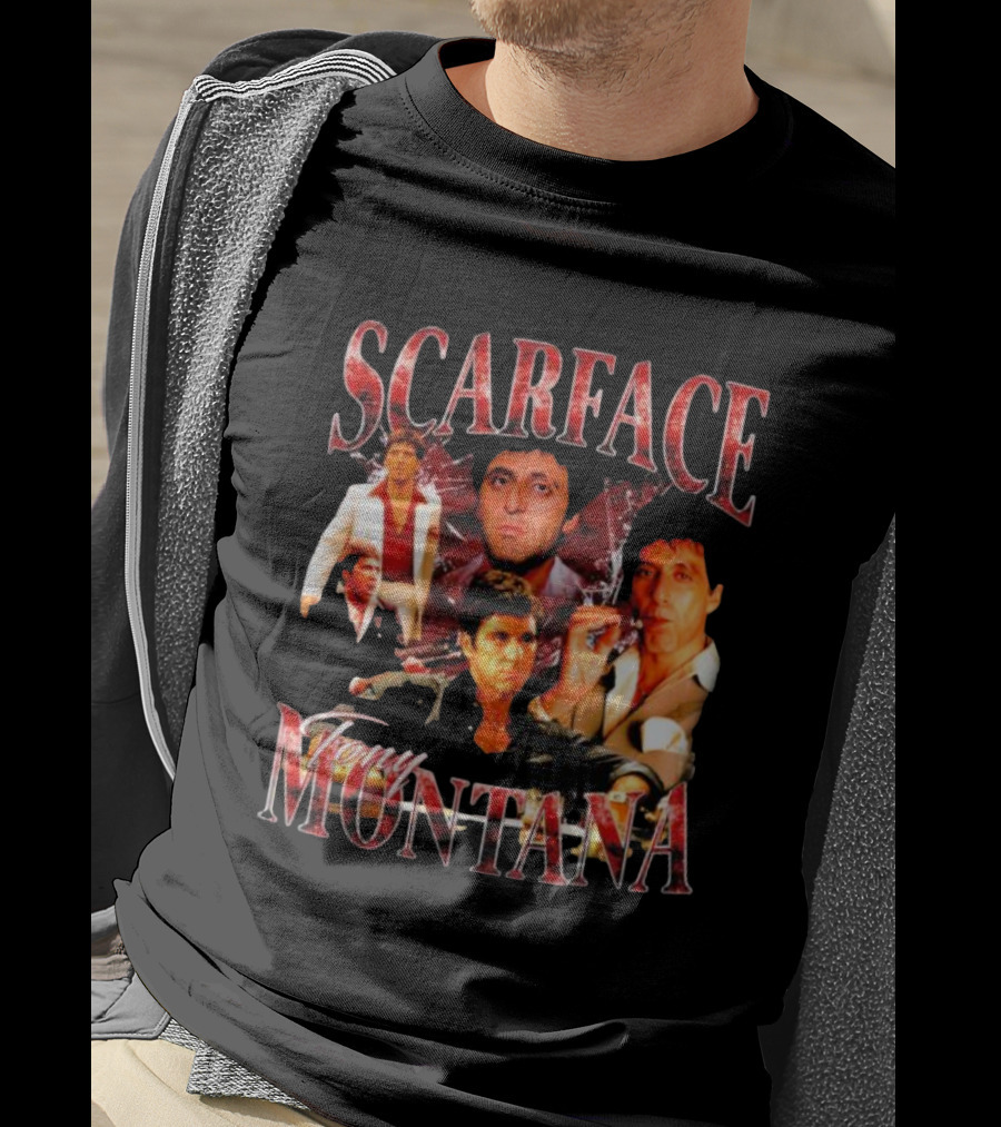 Scarface Tony Montana Film Collage Iconic Scenes T-Shirt