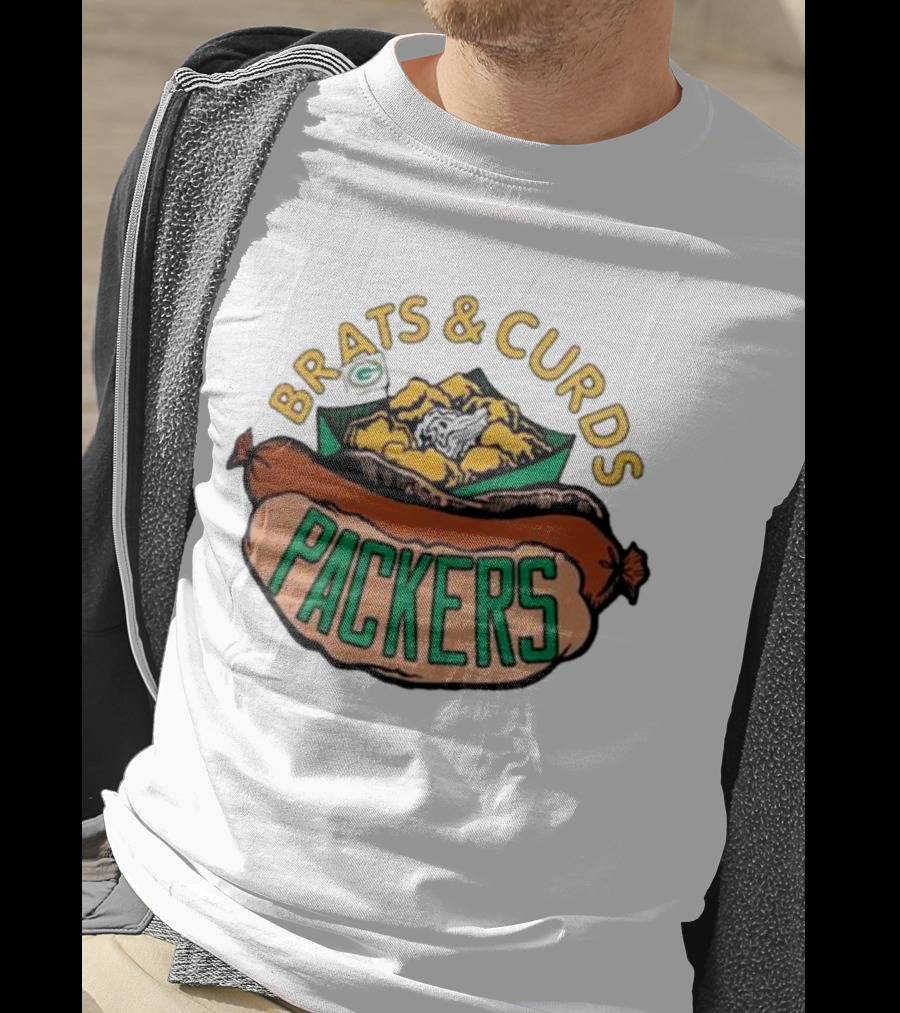 Brats And Curds Packers Sausage And Cheese T-Shirt