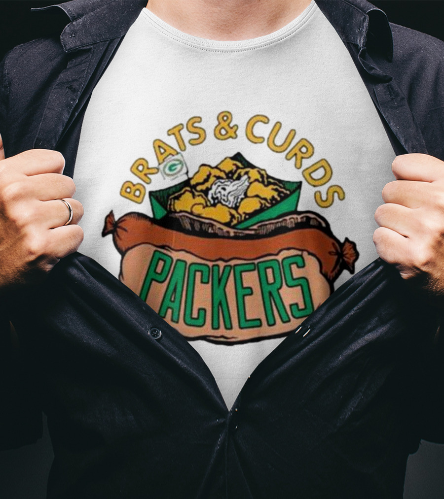 Brats And Curds Packers Sausage And Cheese T-Shirt