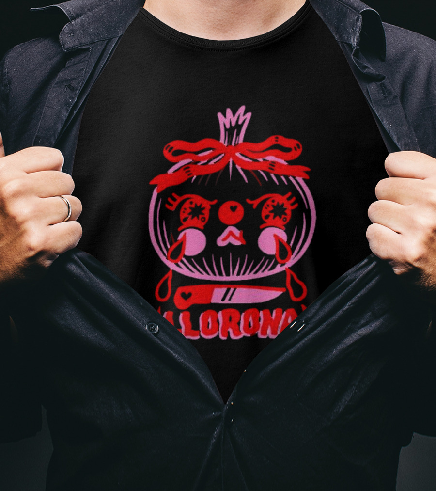 Llorona Onion Tears With Knife And Heart Motif T-Shirt
