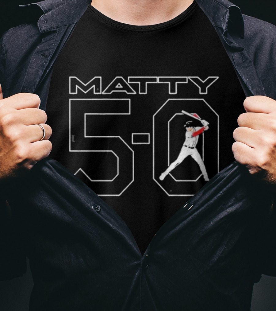 Matty 5-0 Baseball Player Silhouette Matt Olson T-Shirt