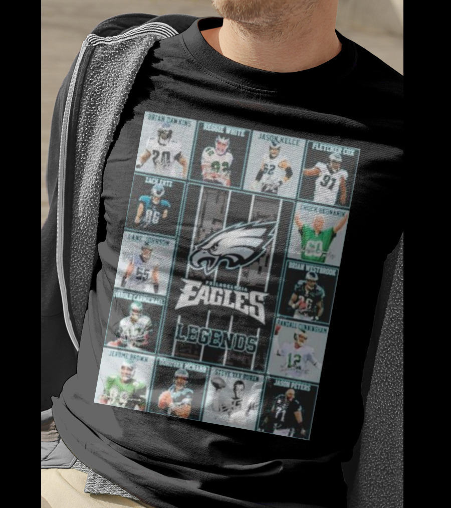 Philadelphia Eagles Brian Dawkins Reggie White Jason Kelce Fletcher Cox Legends Randall Cunningham Donovan McNabb T-Shirt