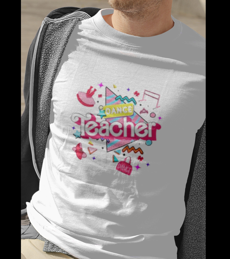 Dance Teacher Colorful Patterns And Dance Icons T-Shirt