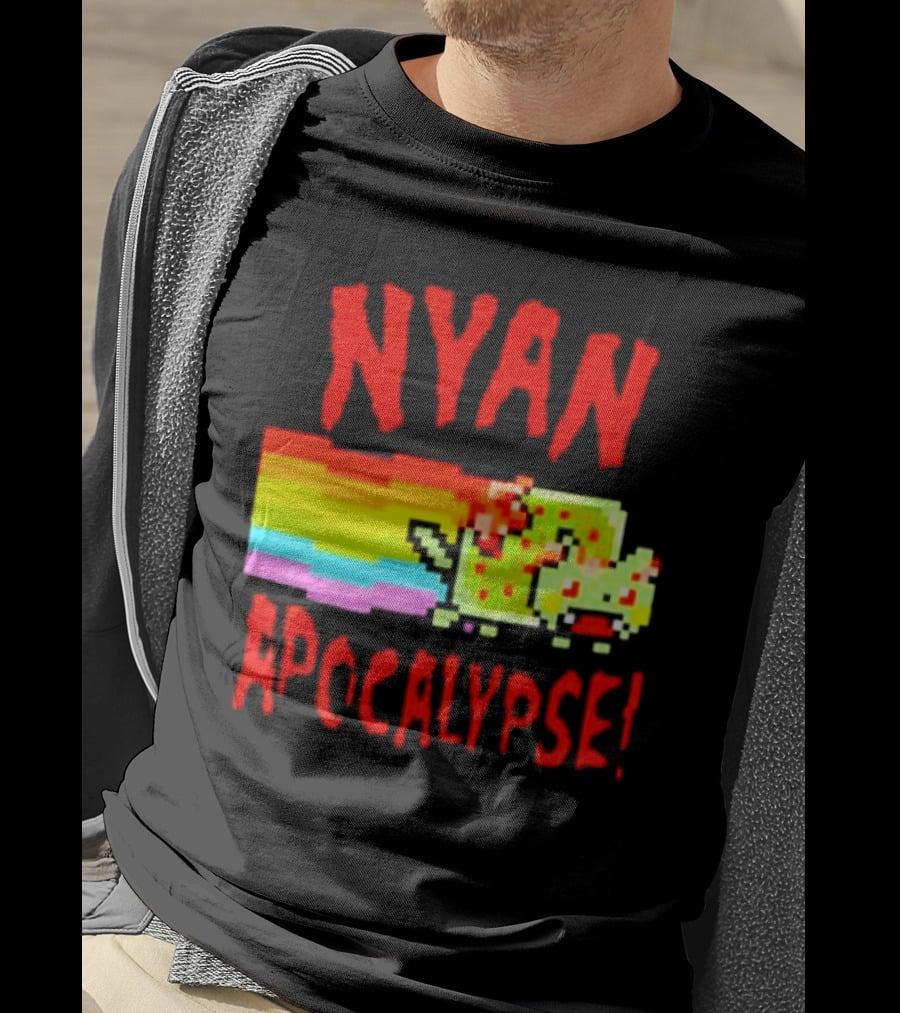 Nyan Cat Apocalypse Rainbow Explosion Iconic Meme T-Shirt