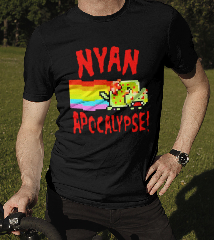 Nyan Cat Apocalypse Rainbow Explosion Iconic Meme T-Shirt