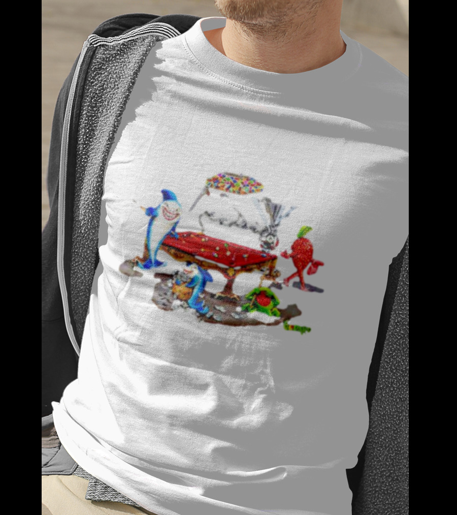 Pool Shark Michael Godard Poker Sharks And Fruit Characters Playing Billiards T-Shirt