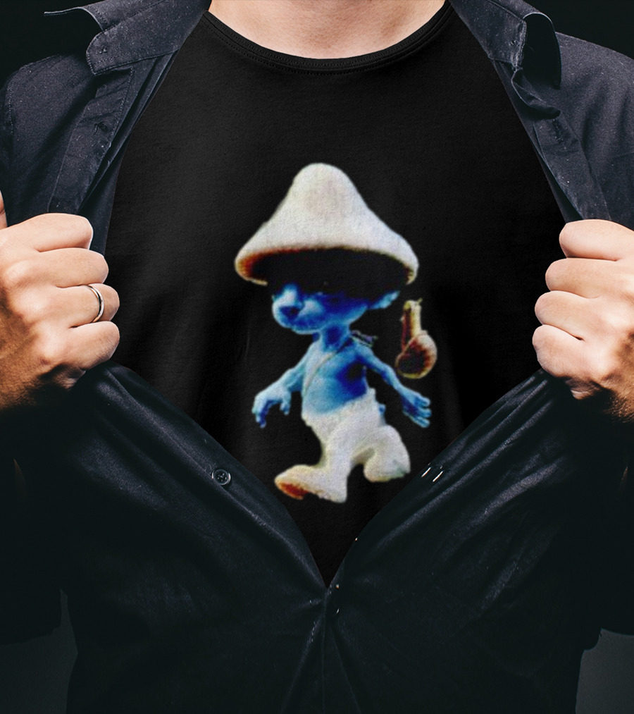 Smurf Cat Funny Mushroom Hat Character T-Shirt