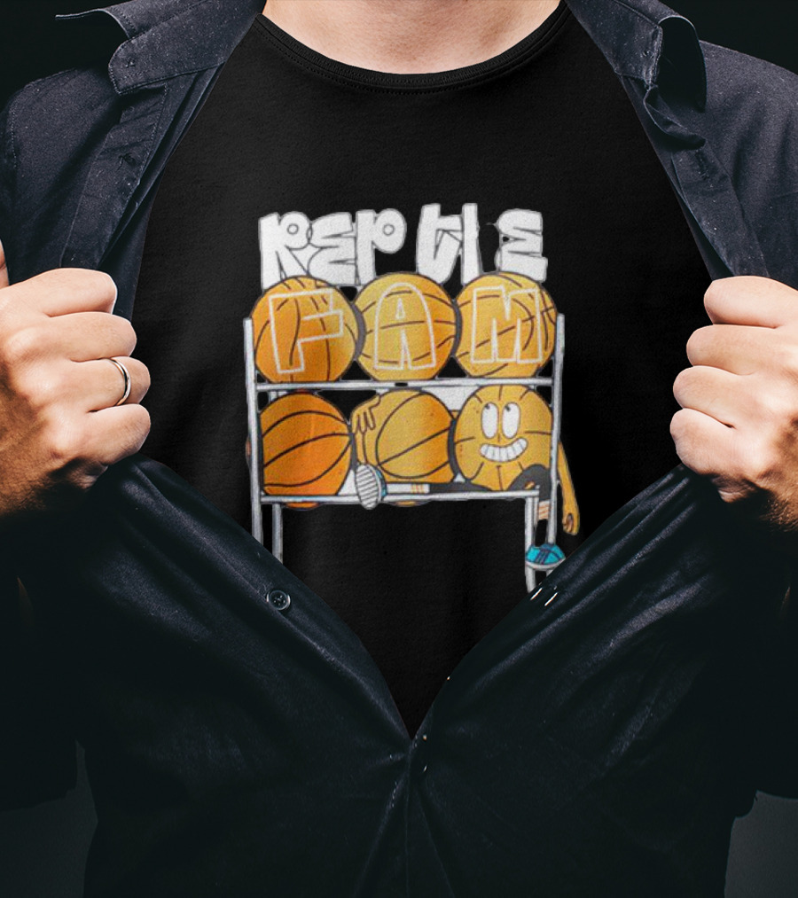 Rep The Fam Volleyball Basketball Balls Cartoon T-Shirt
