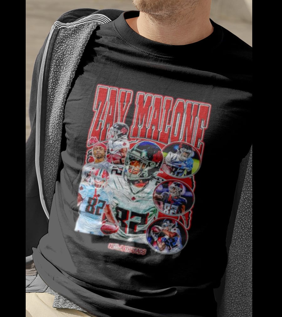 Zay Malone 82 Atlanta Falcons NSNThreads Vintage T-Shirt