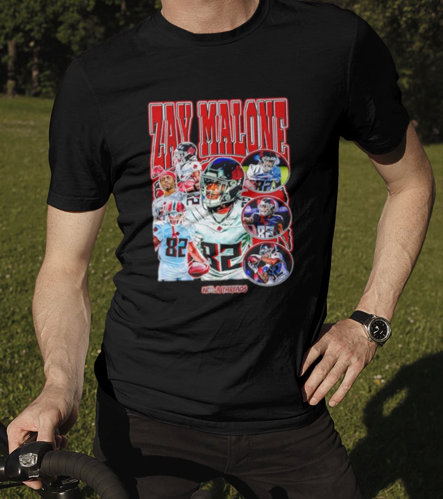 Zay Malone 82 Atlanta Falcons NSNThreads Vintage T-Shirt