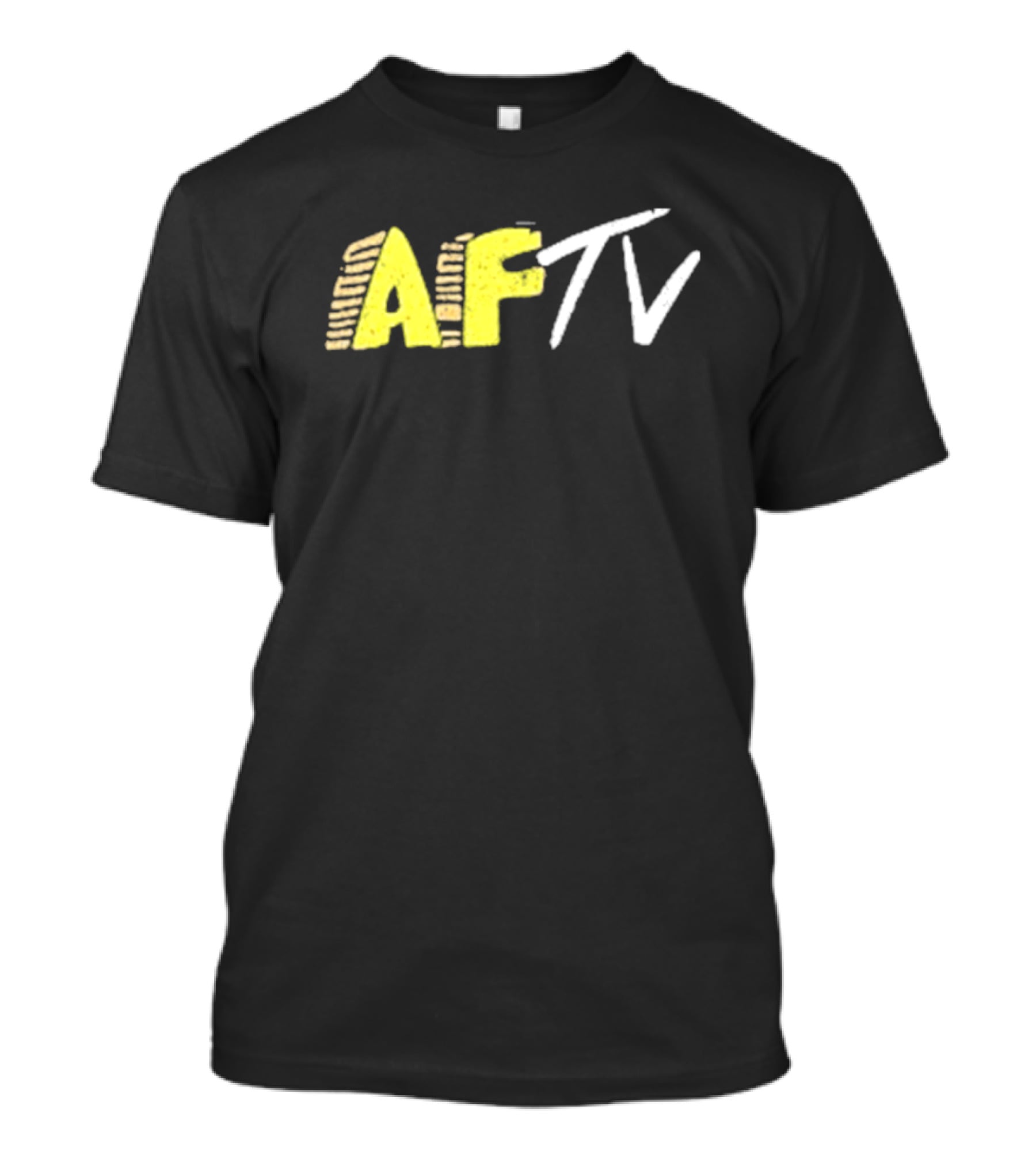 AFTV Invasion Soccer Fan Channel Bold Yellow Text And White Strokes T-Shirt