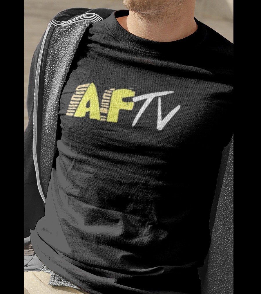 AFTV Invasion Soccer Fan Channel Bold Yellow Text And White Strokes T-Shirt