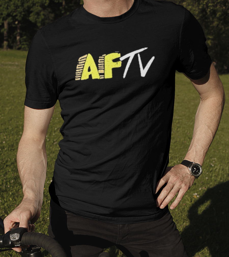 AFTV Invasion Soccer Fan Channel Bold Yellow Text And White Strokes T-Shirt