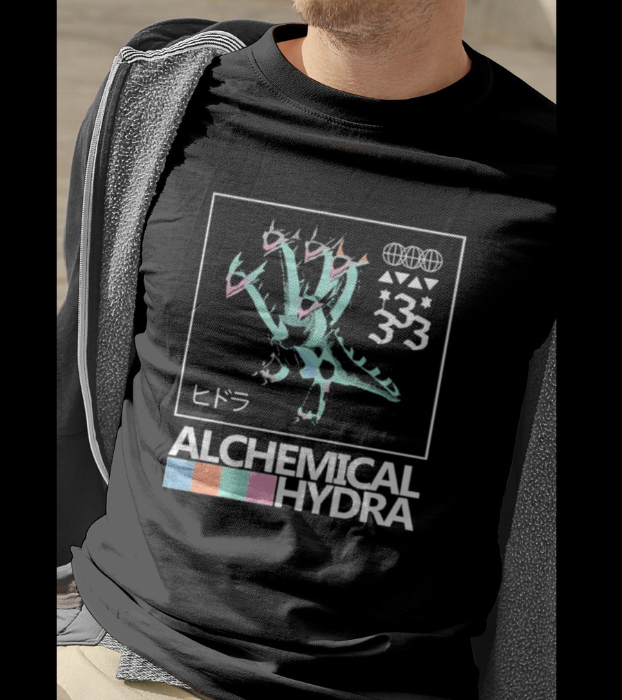 Alchemical Hydra 333 Japanese Symbols T-Shirt