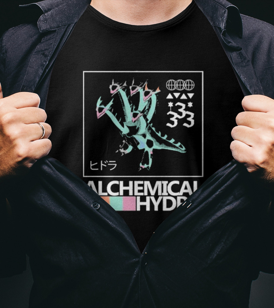 Alchemical Hydra 333 Japanese Symbols T-Shirt