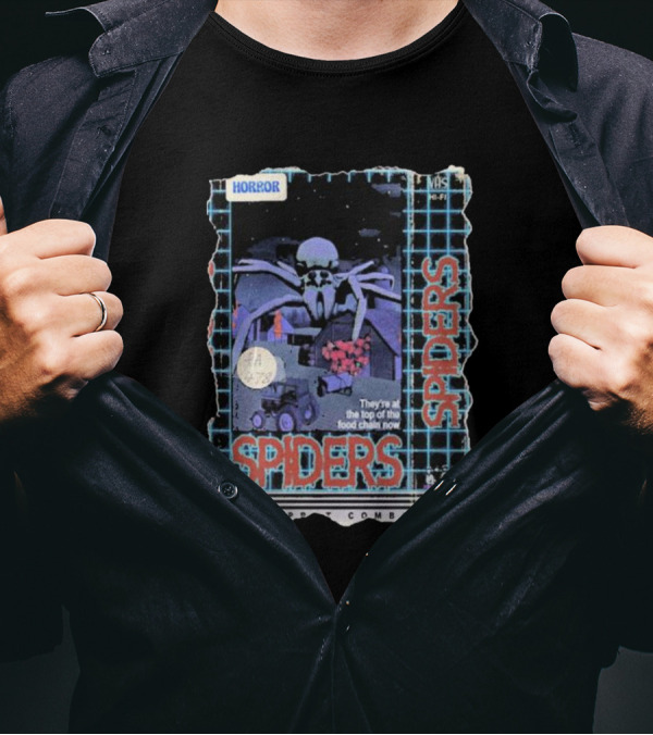 Horror VHS Spiders They’re At The Top Of The Food Chain Now Puppet Combo AA 478 T-Shirt
