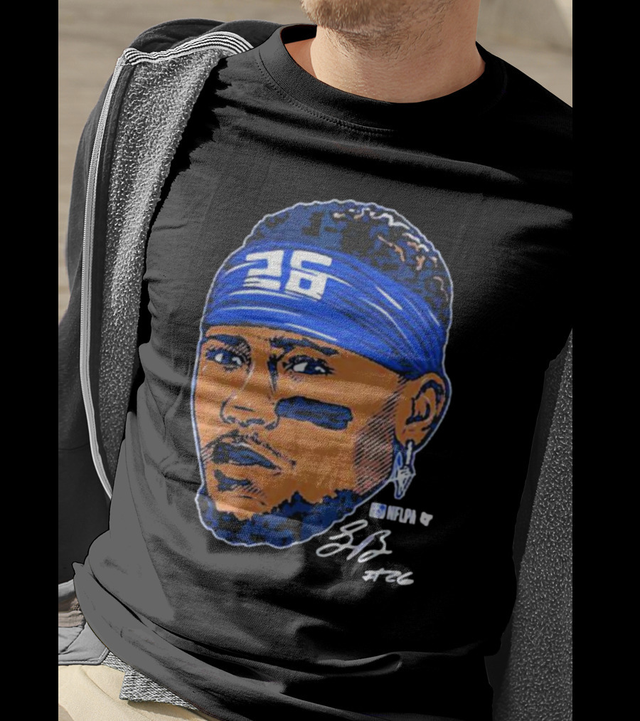 Saquon Barkley 26 NFLPA Swag Head Signature T-Shirt