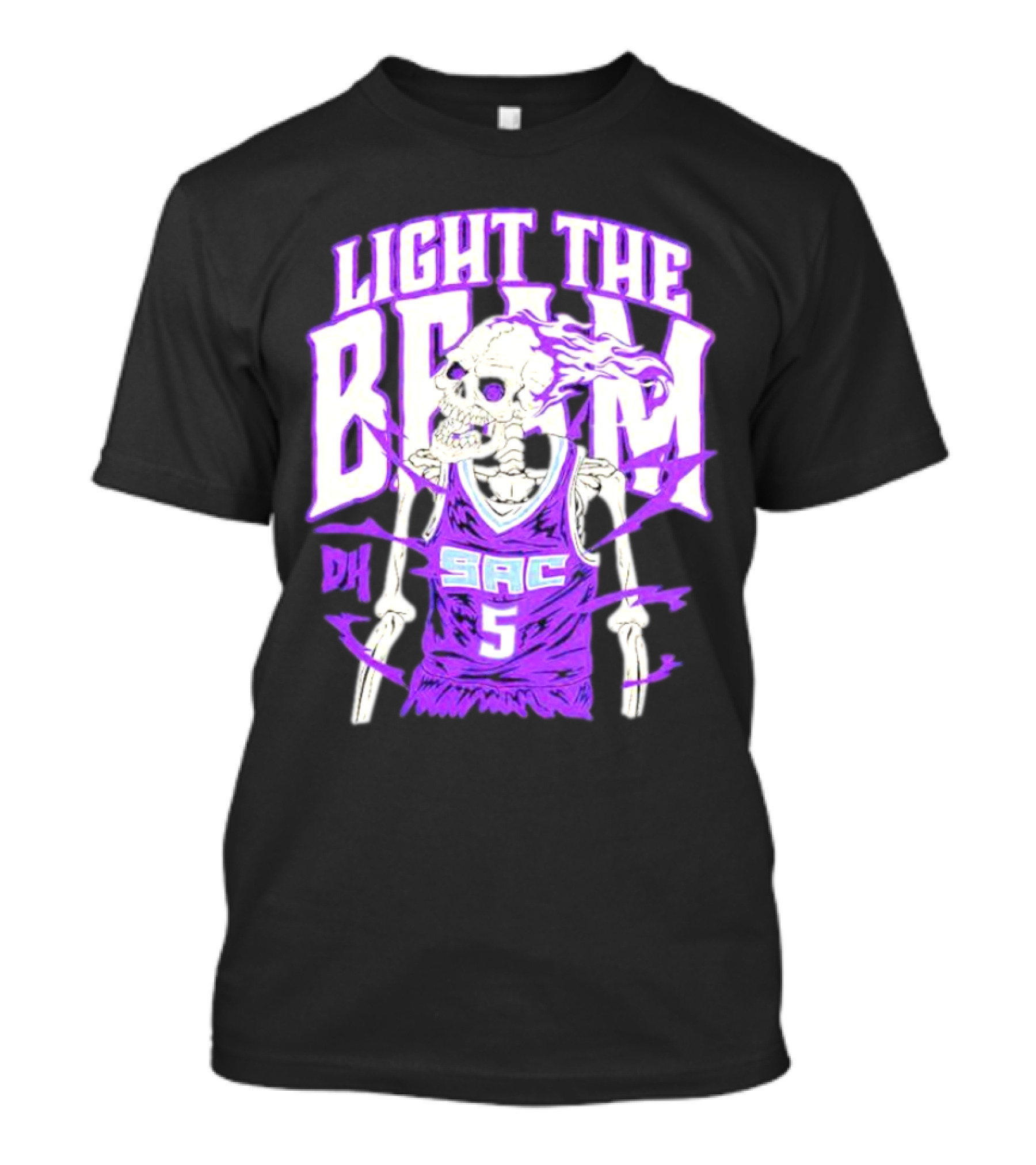 Light The Beam Skeleton SAC 5 Kings Drip Heads T-Shirt
