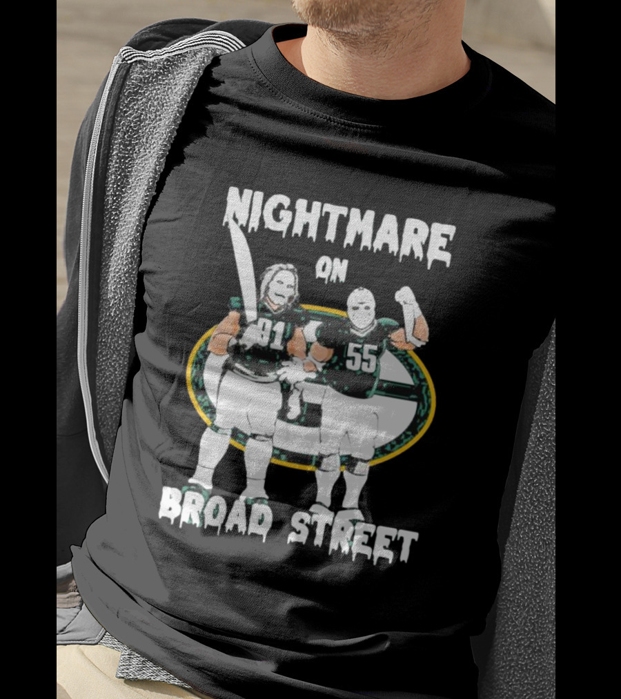 Nightmare On Broad Street 91 55 Football Players T-Shirt