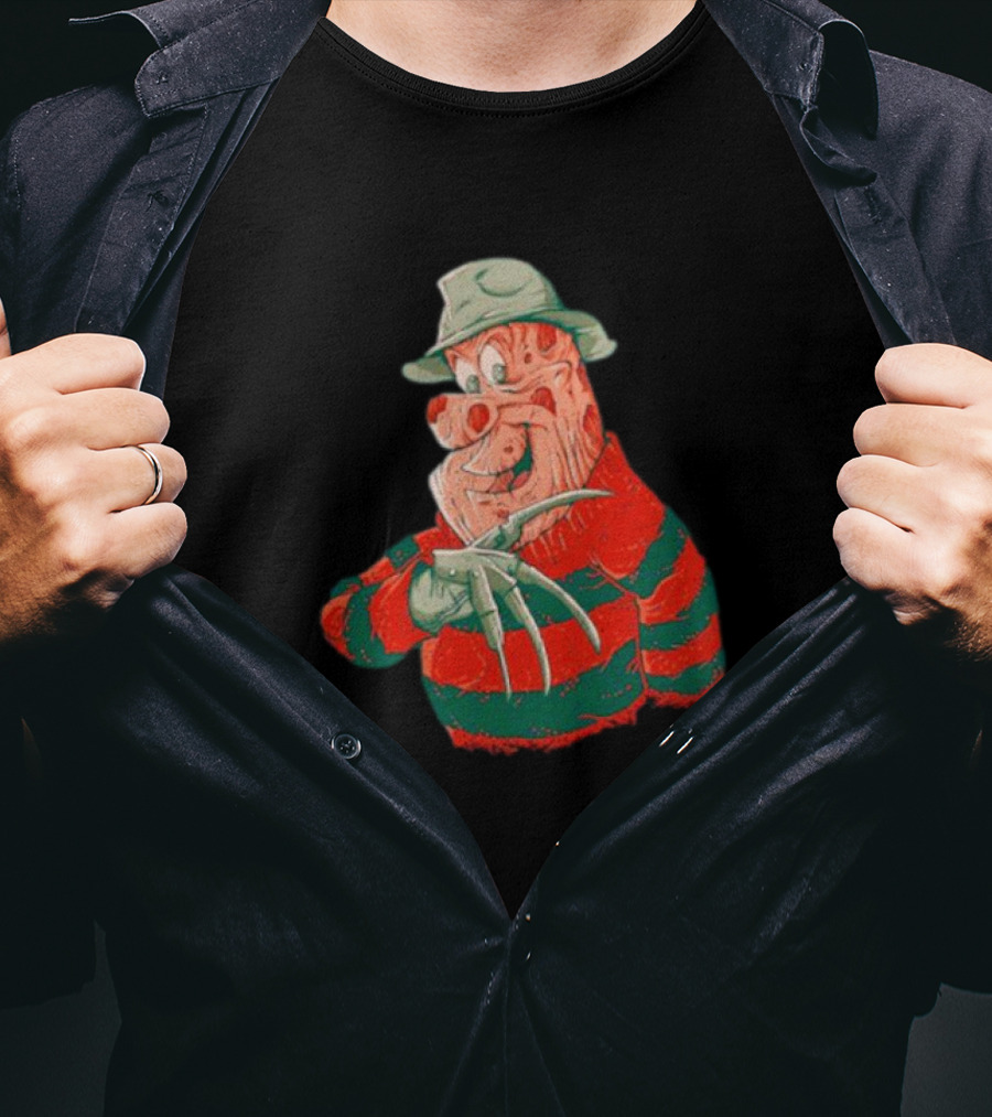 Flintstone Freddy Krueger Nightmare Crossover Mashup T-Shirt