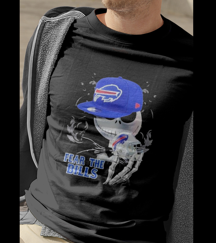 Buffalo Bills Halloween Jack Skellington Fear The Bills T-Shirt
