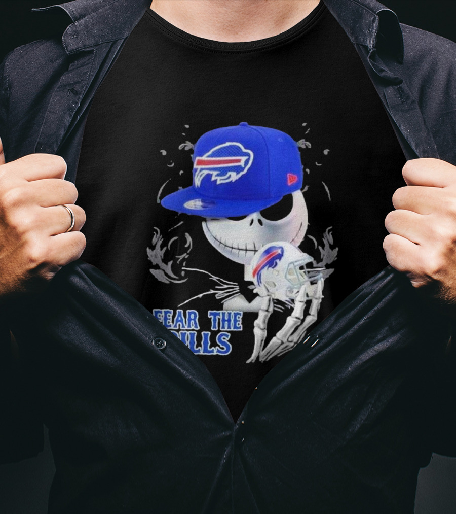 Buffalo Bills Halloween Jack Skellington Fear The Bills T-Shirt