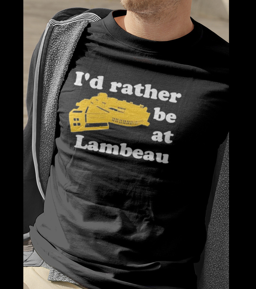 I'd Rather Be At Lambeau Stadium Illustration Classic Phrase T-Shirt