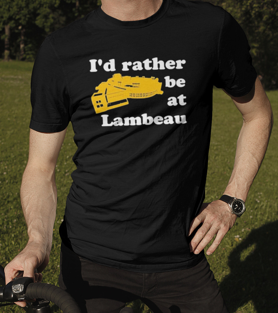 I'd Rather Be At Lambeau Stadium Illustration Classic Phrase T-Shirt