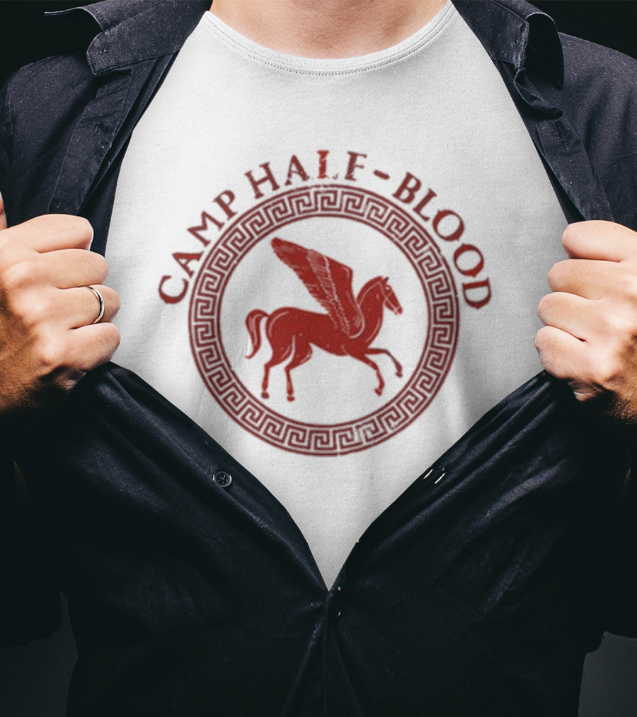 Camp Half-Blood Pegasus Symbol In Greek Style Circle T-Shirt