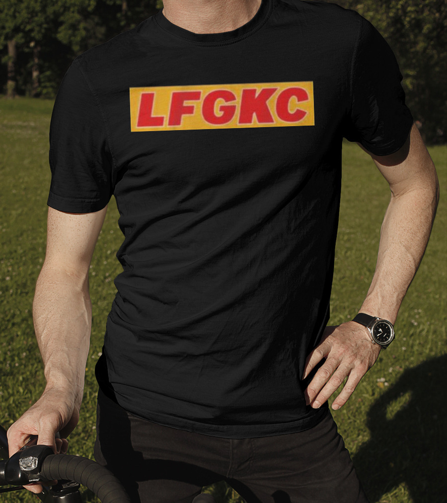 LFG KC Kansas City Football Red Gold Text T-Shirt