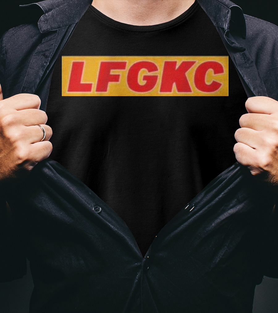 LFG KC Kansas City Football Red Gold Text T-Shirt