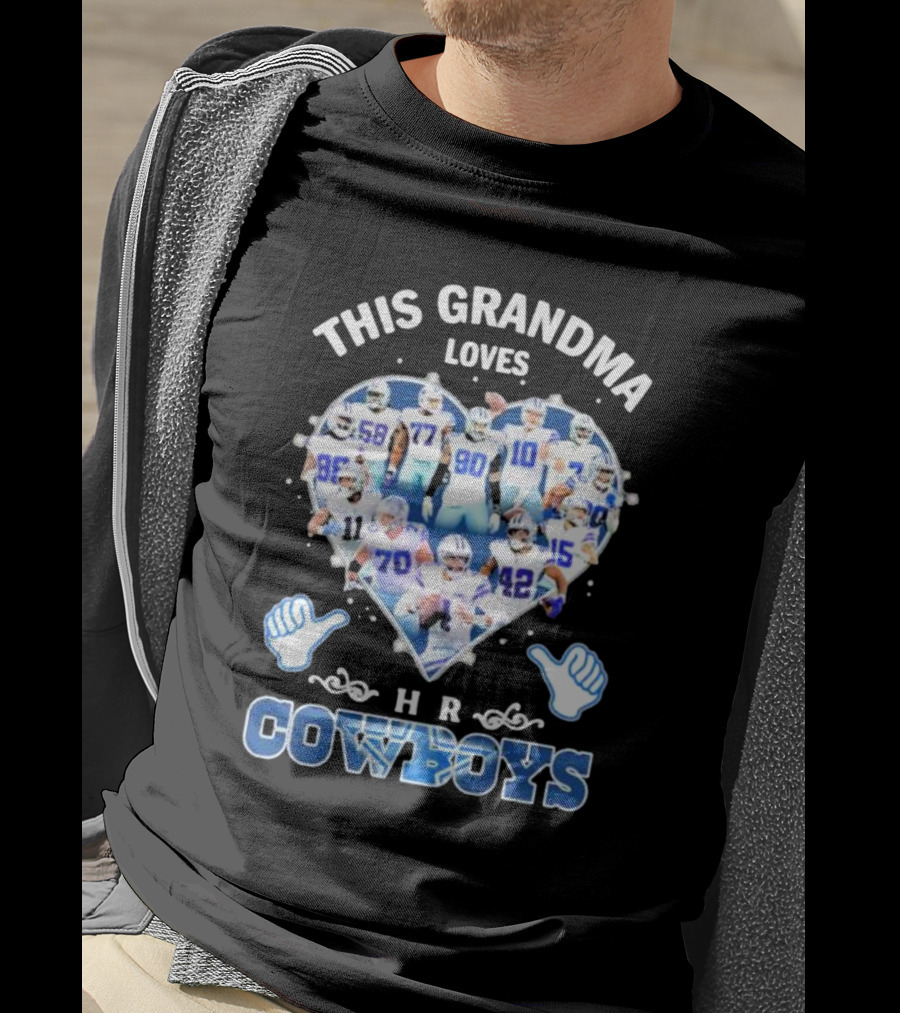This Grandma Loves Her Dallas Cowboys Players Heart T-Shirt