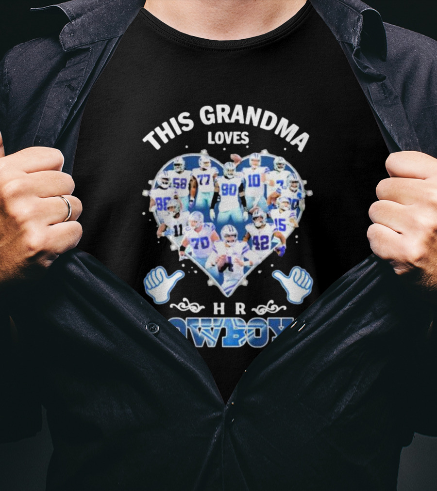 This Grandma Loves Her Dallas Cowboys Players Heart T-Shirt