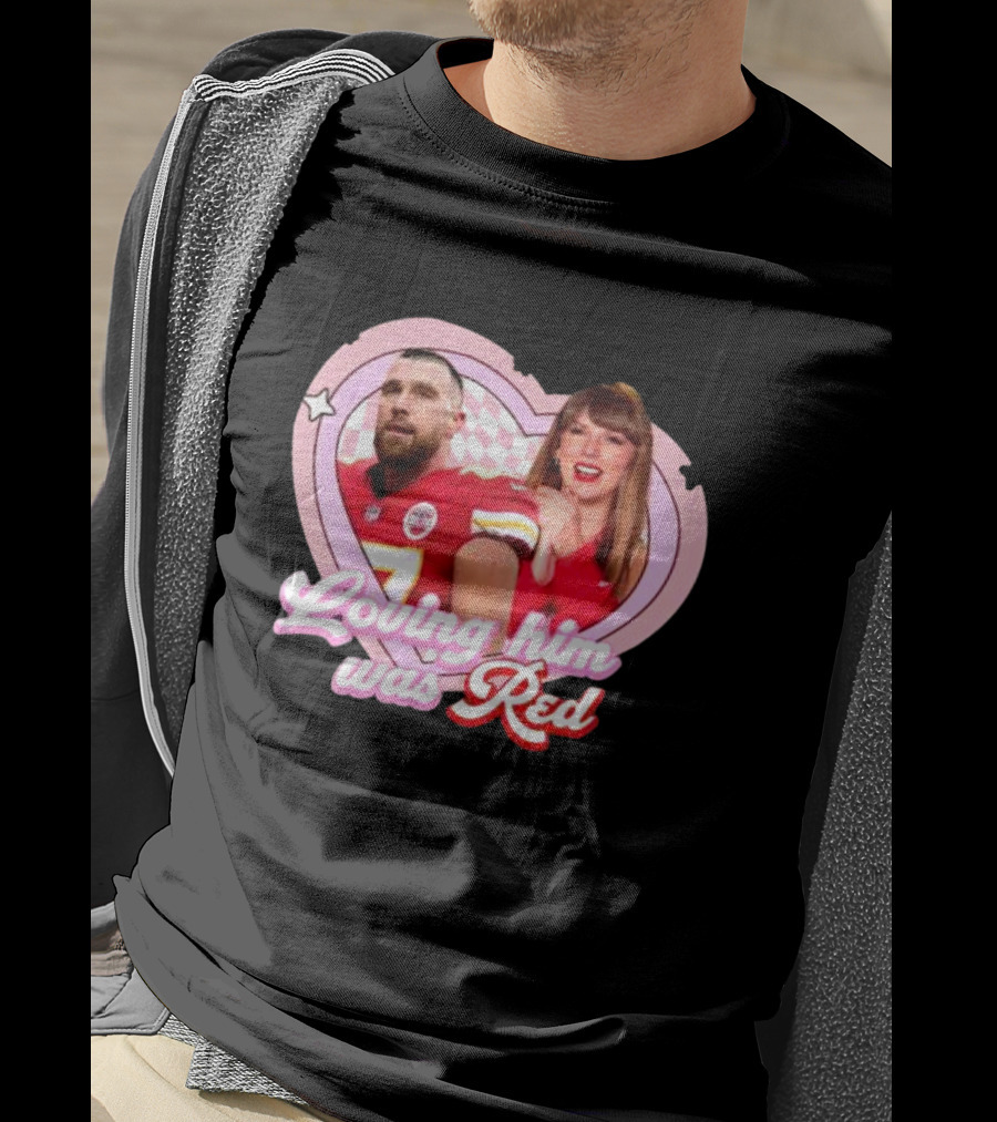 Loving Him Was Red Chiefs Football Heart Icons T-Shirt
