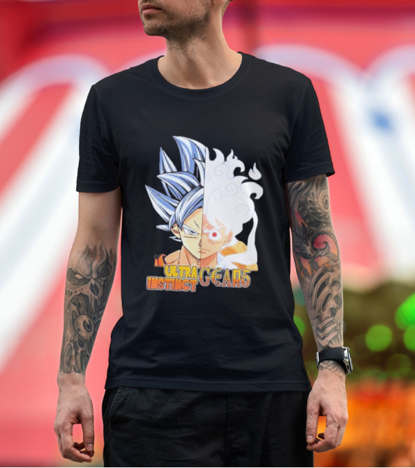 Premium T-Shirt: Ultra Instinct Gear 5 Fusion Anime Crossover Duo T-Shirt Ultra Instinct Gear 5 Fusion Anime Crossover Duo T-Shirt