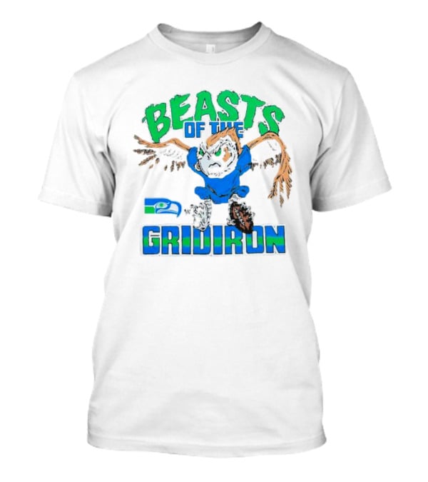Beasts Of The Gridiron Seattle Seahawks Fierce Mascot Football T-Shirt