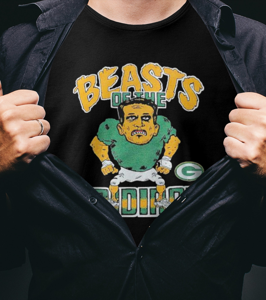 Beasts Of The Gridiron Green Bay Packers Player Caricature T-Shirt