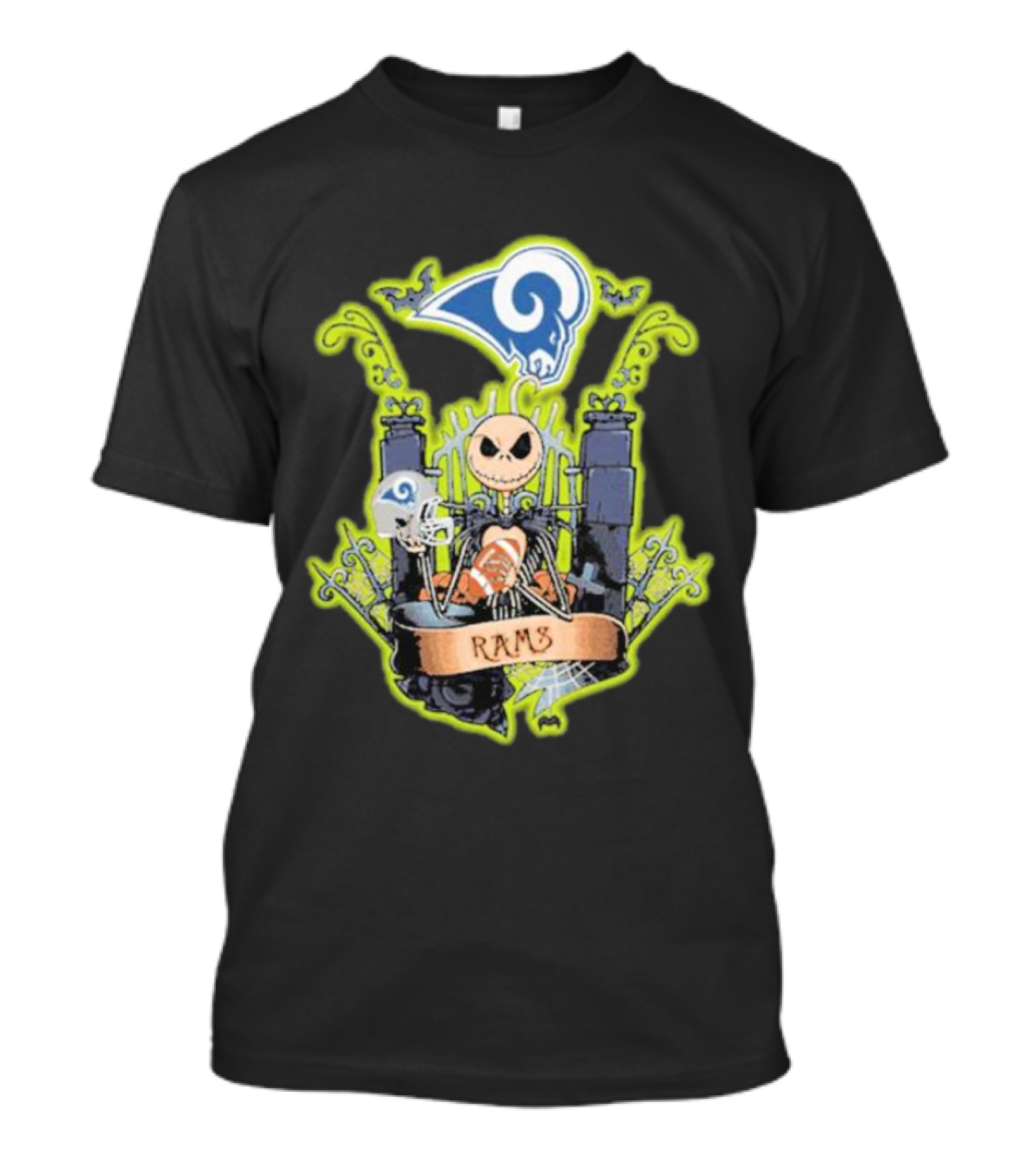 Jack Skellington Los Angeles Rams Halloween Fan Fantasy T-Shirt
