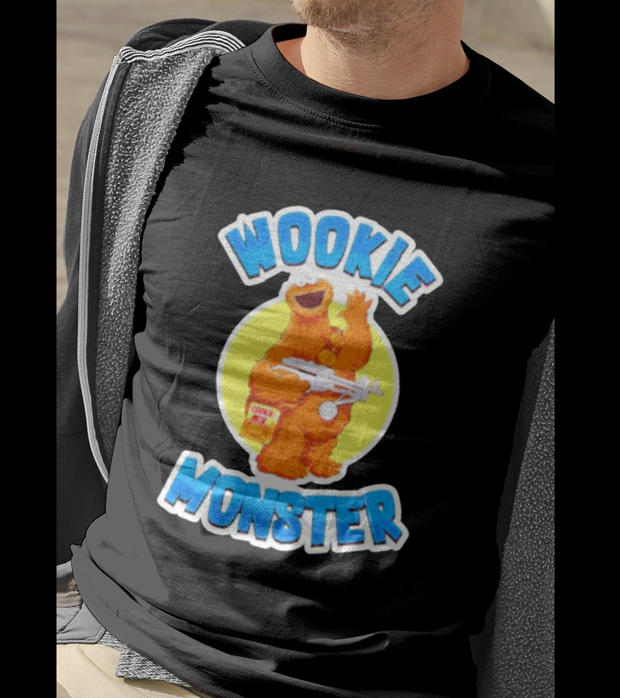 Wookiee Monster Cookie Fusion Character With Blaster T-Shirt
