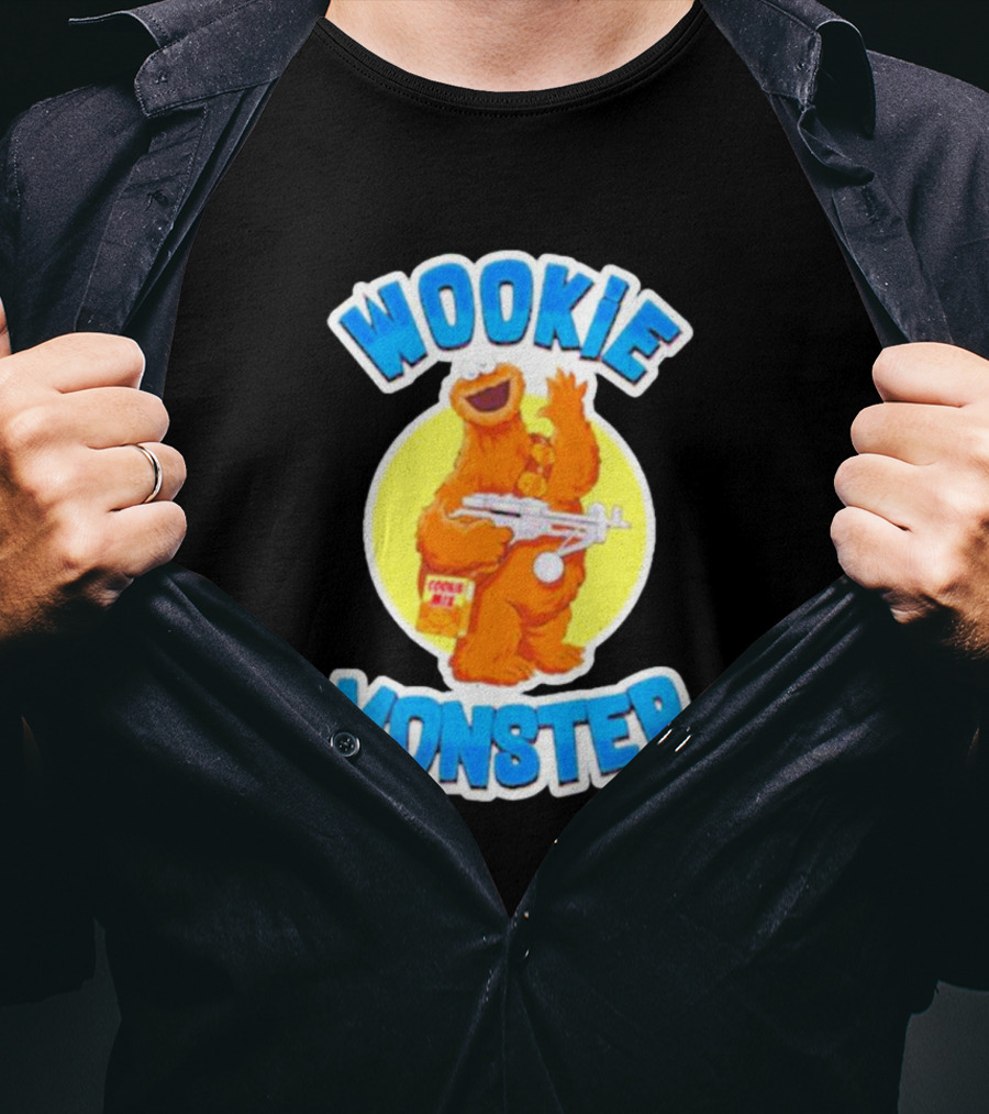 Wookiee Monster Cookie Fusion Character With Blaster T-Shirt