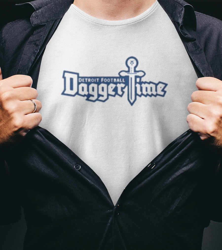 Detroit Football Dagger Time Retro Sword T-Shirt