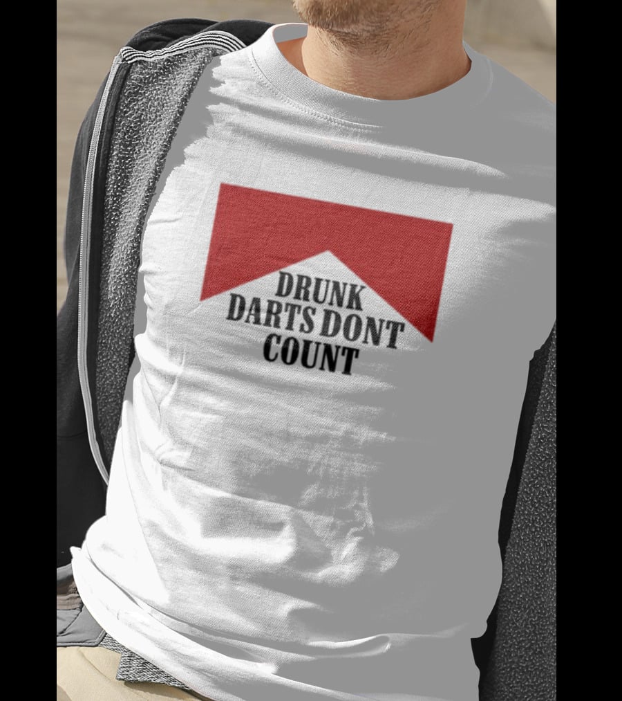 Drunk Darts Don't Count Red Chevron T-Shirt
