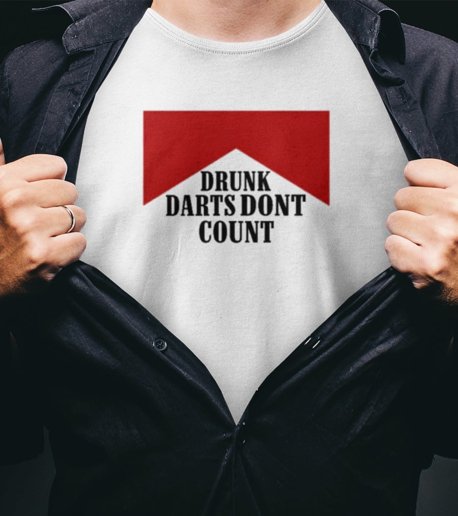 Drunk Darts Don't Count Red Chevron T-Shirt