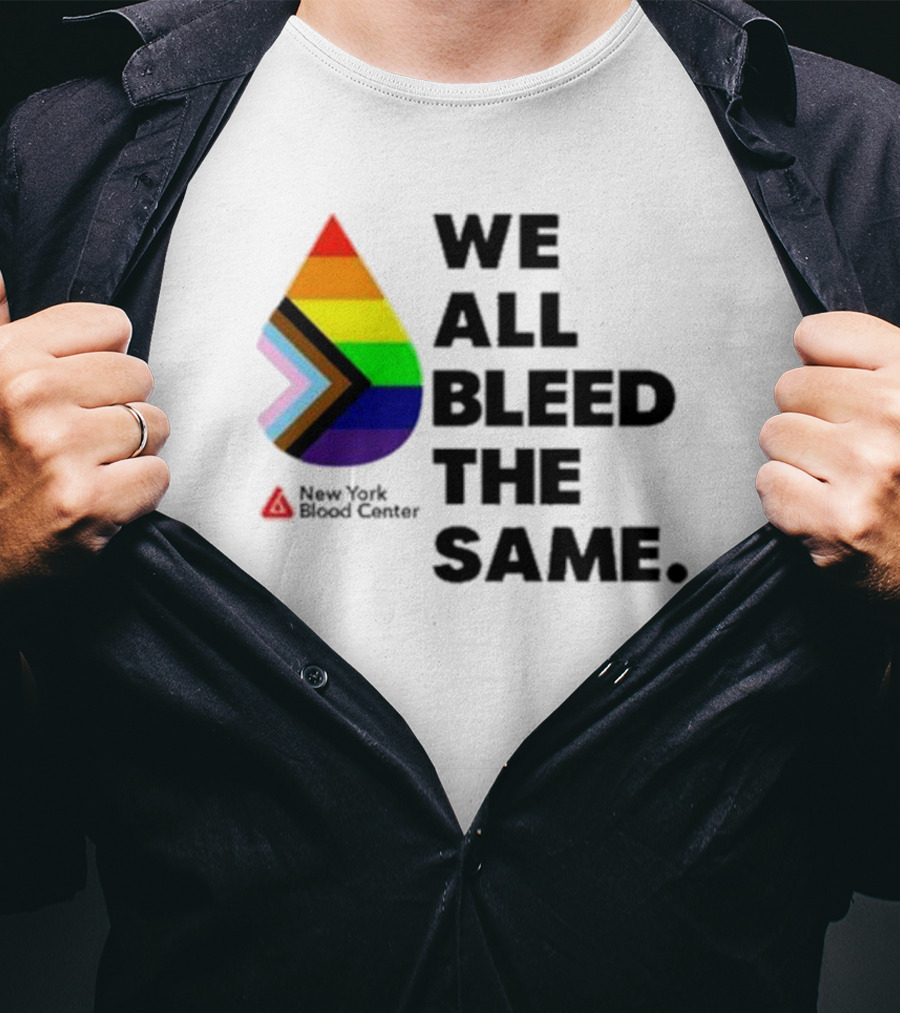 We All Bleed The Same New York Blood Center Pride Droplet T-Shirt