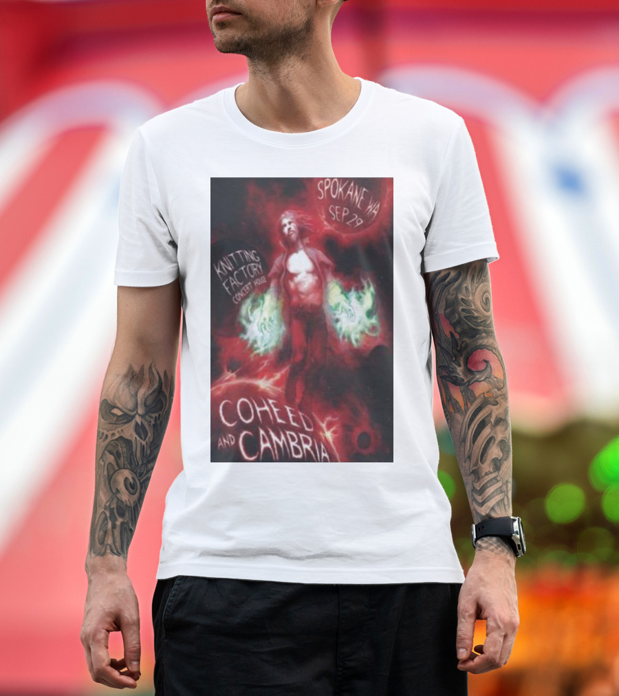 Coheed And Cambria Knitting Factory Spokane WA Concert Tour Sep 29 T-Shirt
