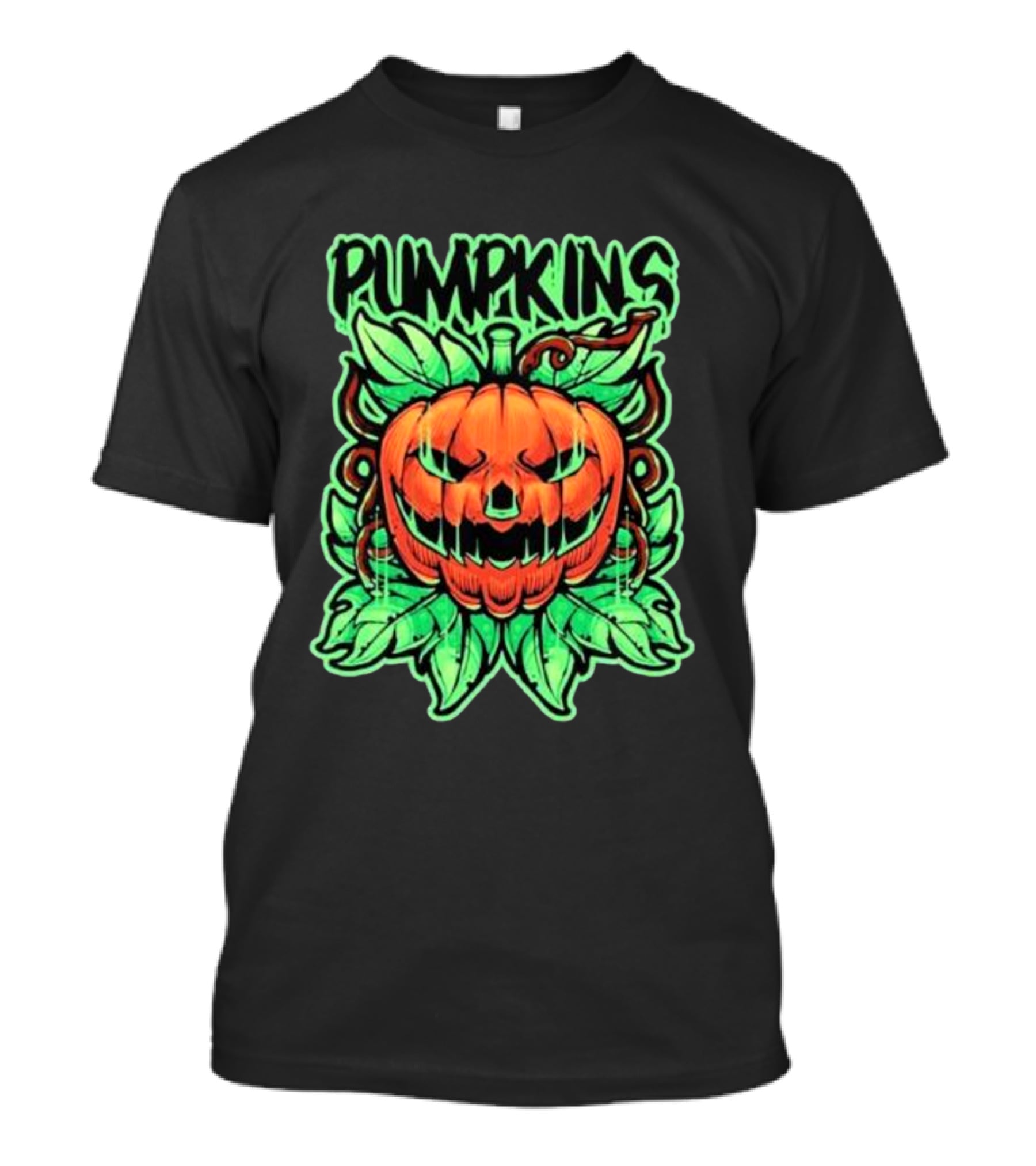 Pumpkins Horror Halloween Jack-o'-Lantern With Creepy Vines T-Shirt