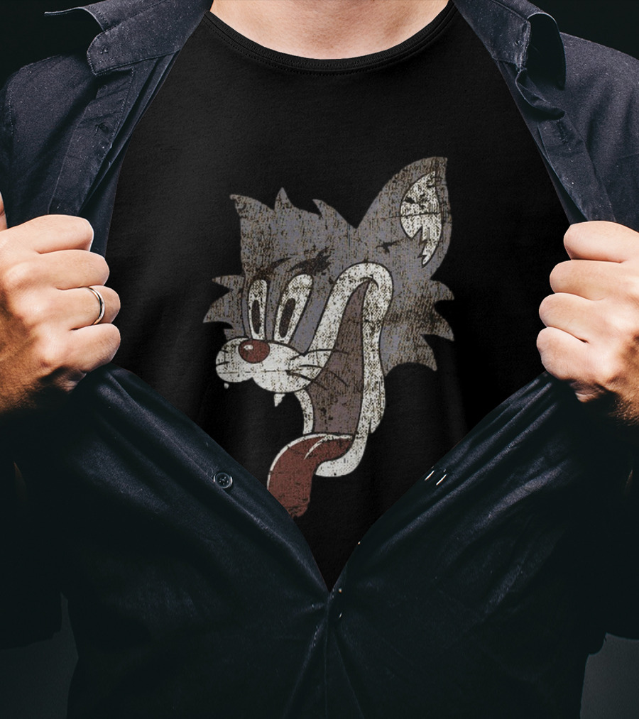 Patrick Hockstetter Cat Distressed Cartoon Face T-Shirt