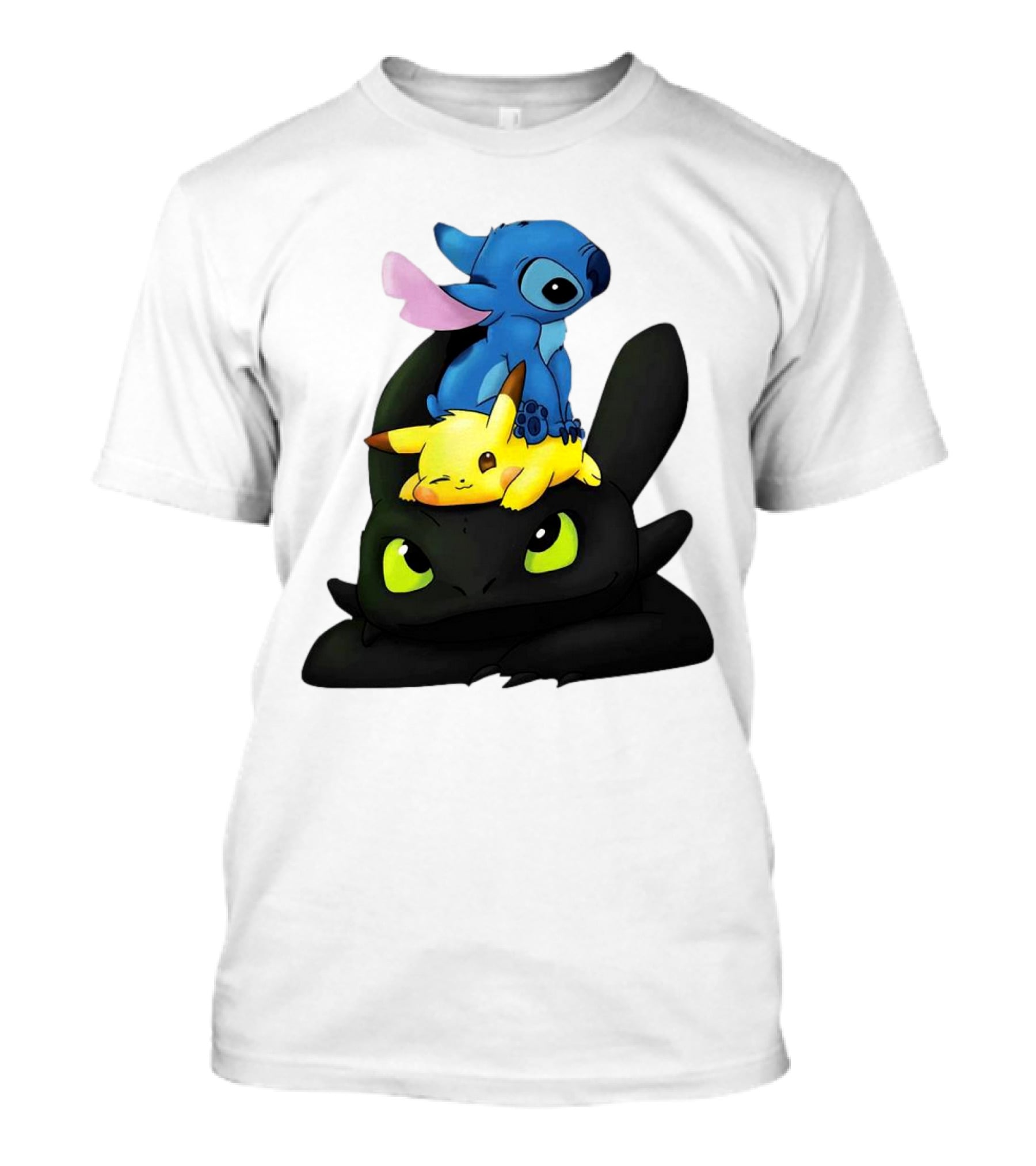 Stitch Pikachu Toothless Crossover T-Shirt