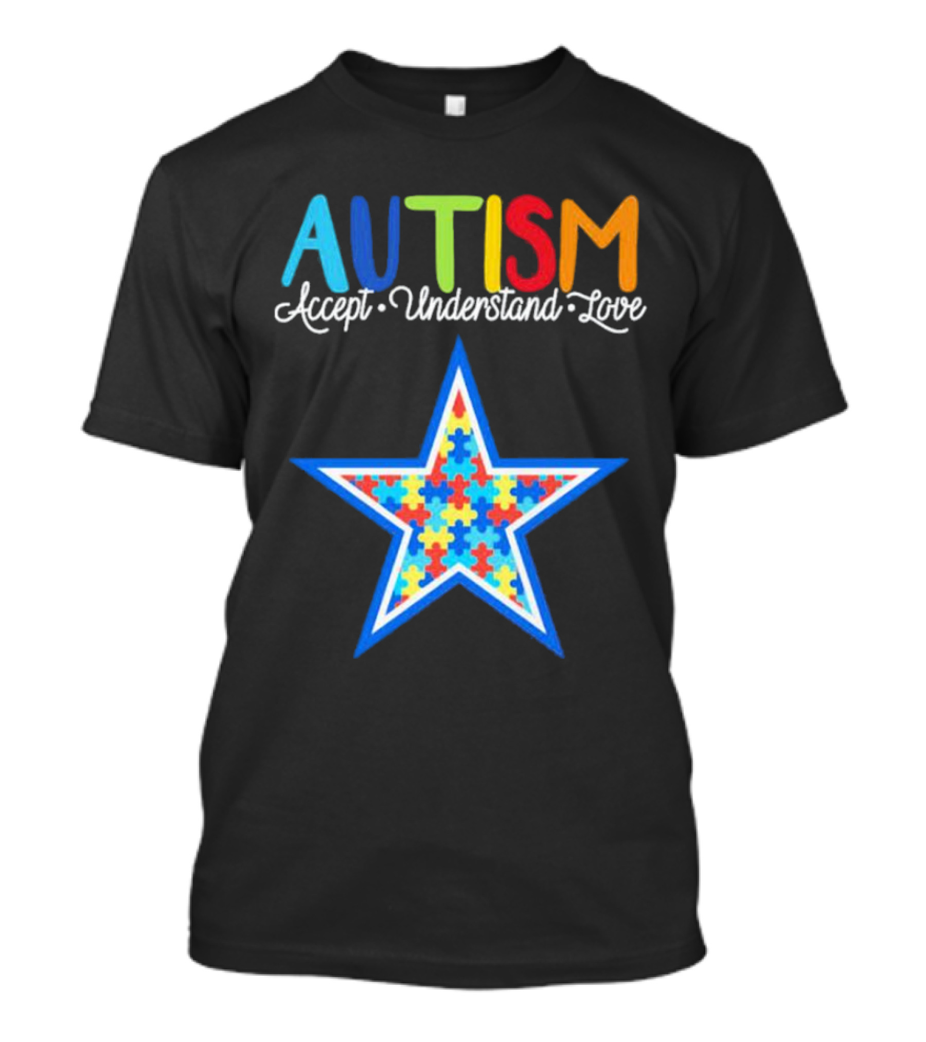 Dallas Cowboys Autism Accept Understand Love Puzzle Star T-Shirt