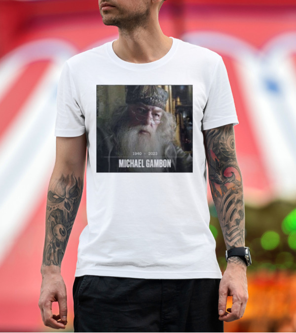 Premium T-Shirt: Rip Dumbledore Michael Gambon 1940-2023 T-Shirt Rip Dumbledore Michael Gambon 1940-2023 T-Shirt